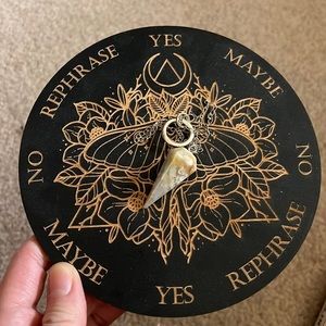 Cherry Blossom Agate Pendulum and Luna Moth Board